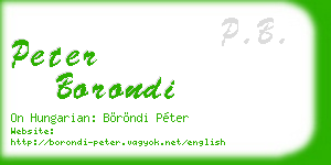 peter borondi business card